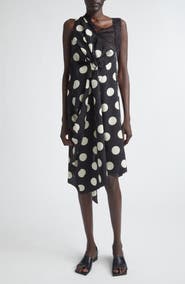 Junya Watanabe Polka Dot & Lace Asymmetric Dress