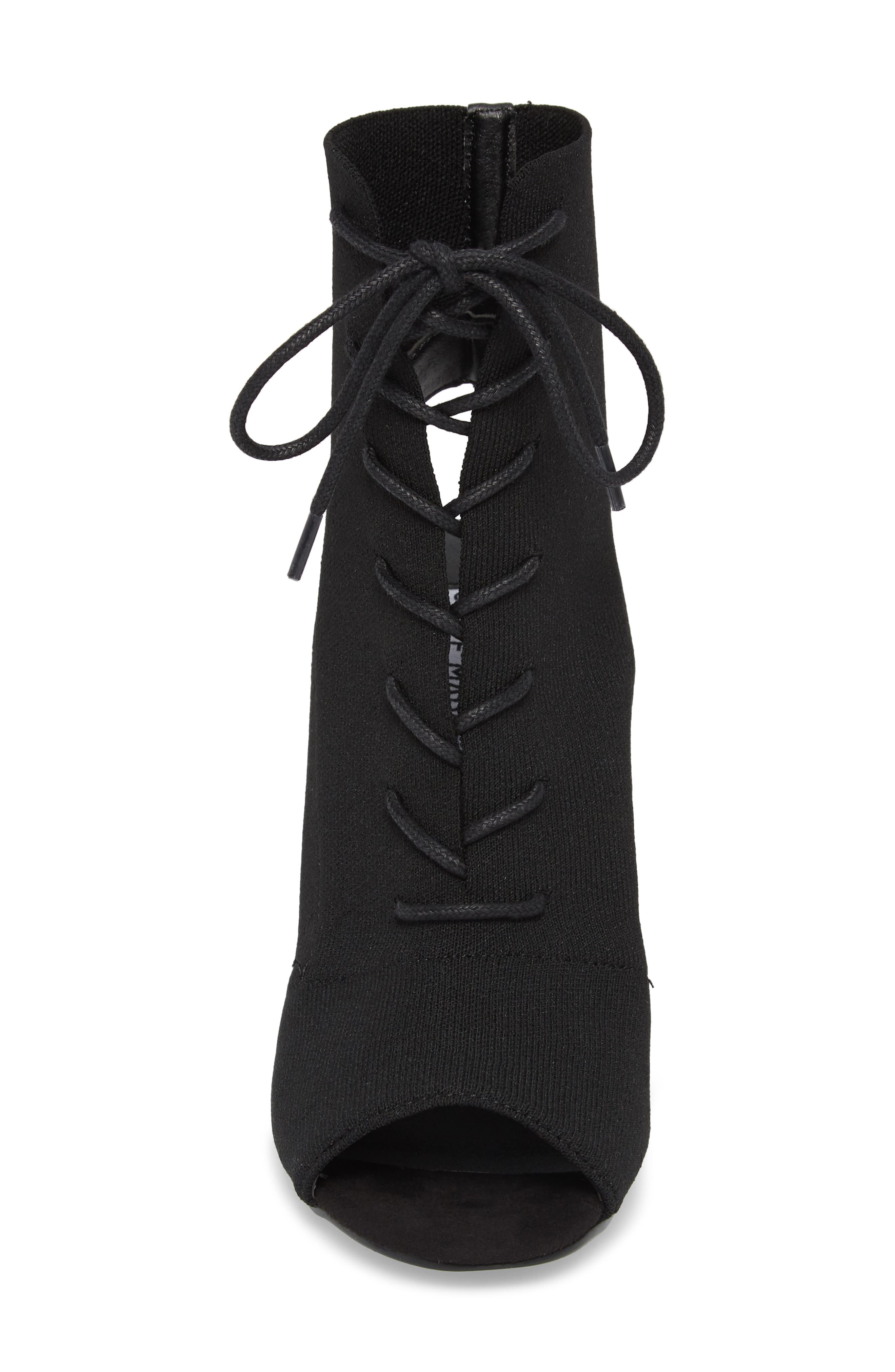 Capture Lace-Up Sock Bootie, Alternate, color, BLACK