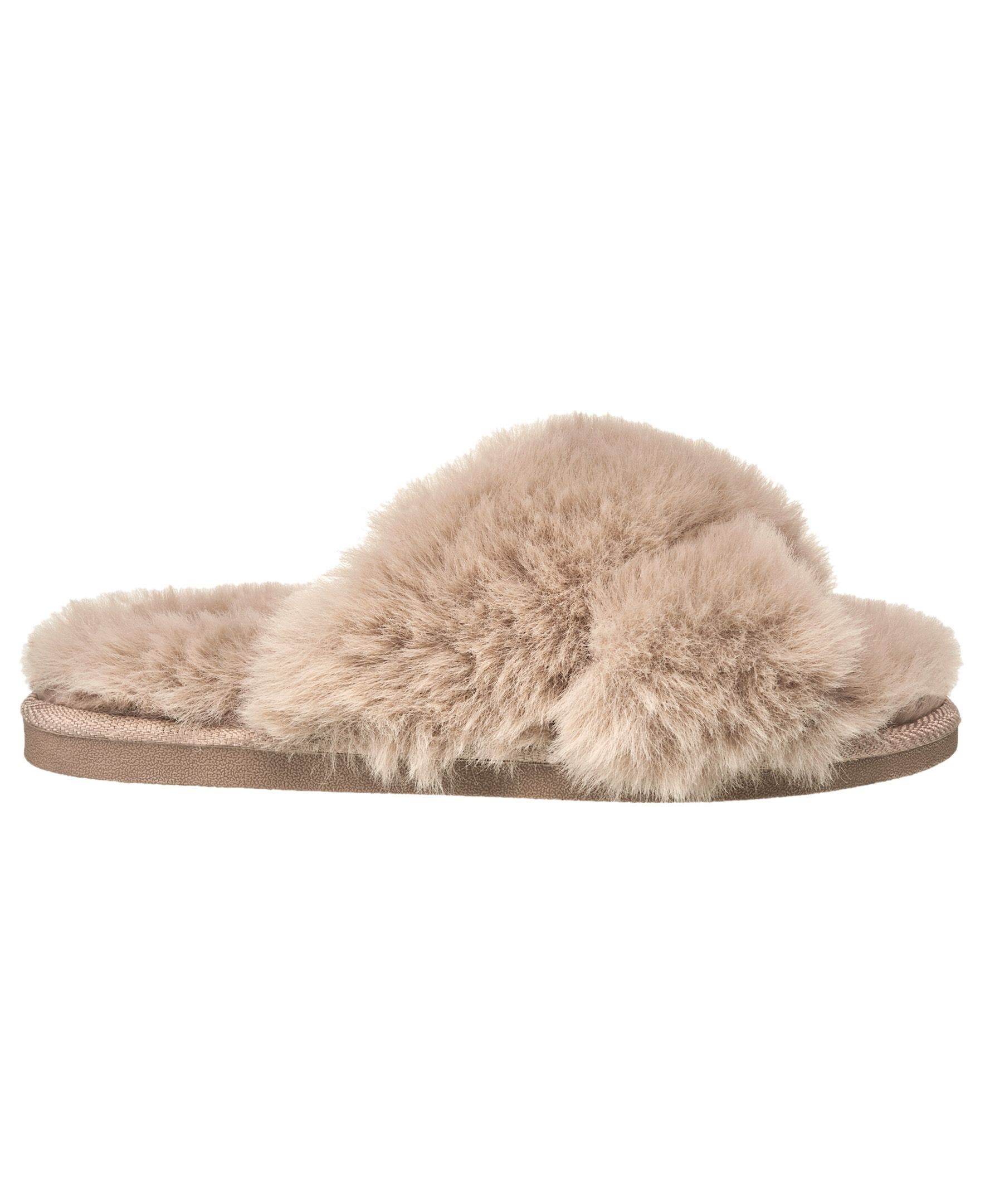 X-Band Faux Fur Slipper, Alternate, color, Tan