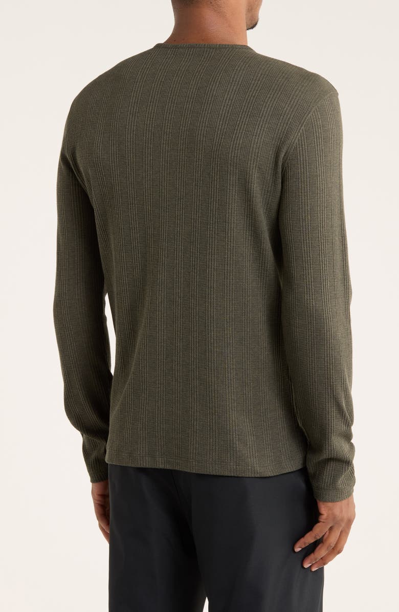 John Varvatos Richard Long Sleeve Waffle Henley, Alternate, color, Dark Olive