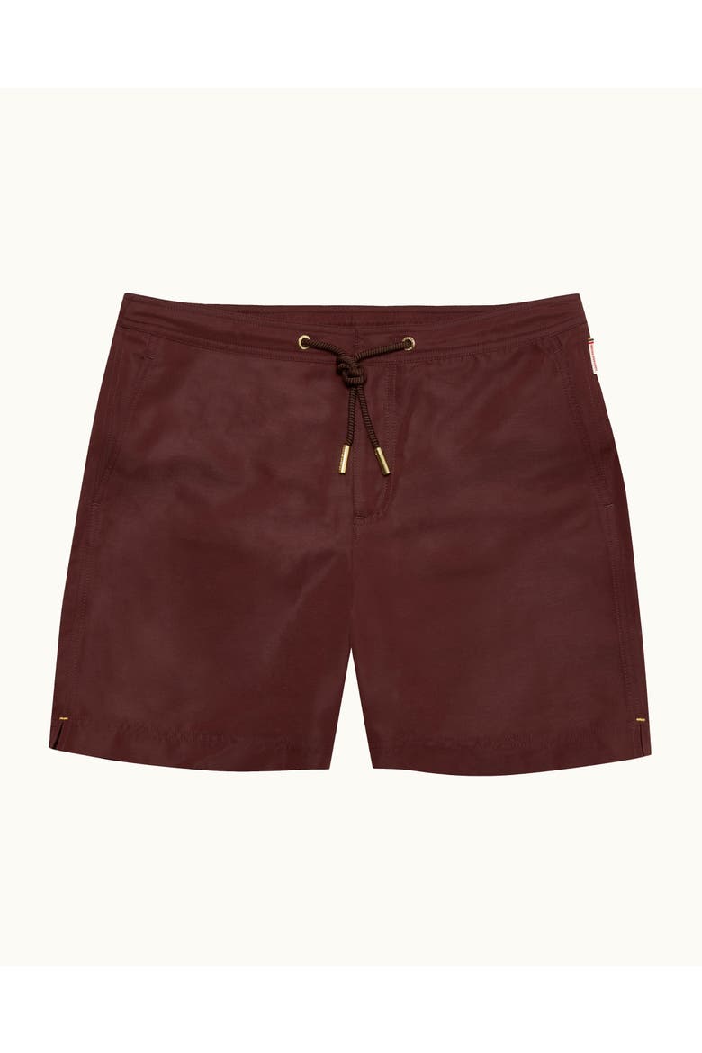 Bulldog Drawcord Mid-Length Lightweight Drawcord Swim Shorts, Alternate, color, Pecan