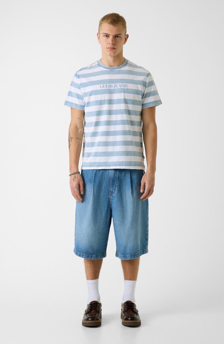 GUESS Pleated Baggy Denim Shorts, Alternate, color,