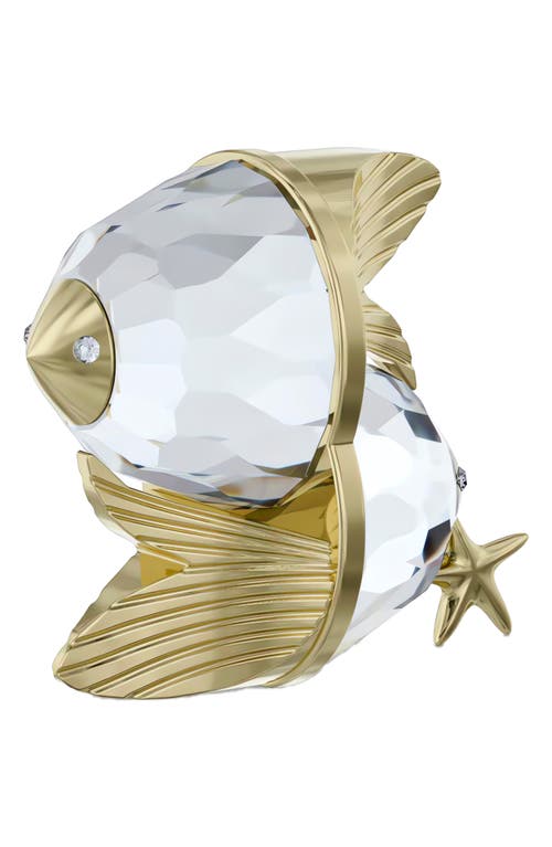 Swarovski Zodiac Pisces Crystal Figurine In Gold Tone-pisces