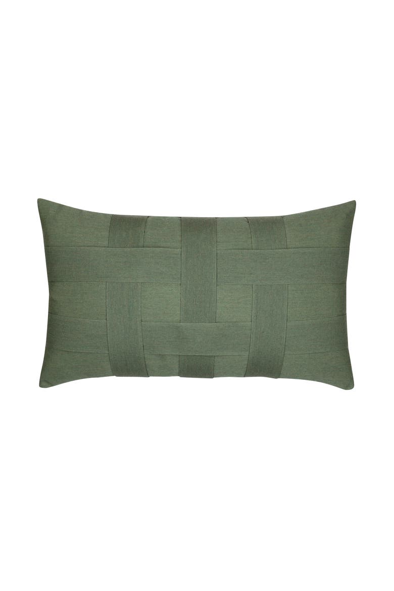 Basketweave Hand Woven Indoor & Outdoor Accent Pillow, Main, color, Fern