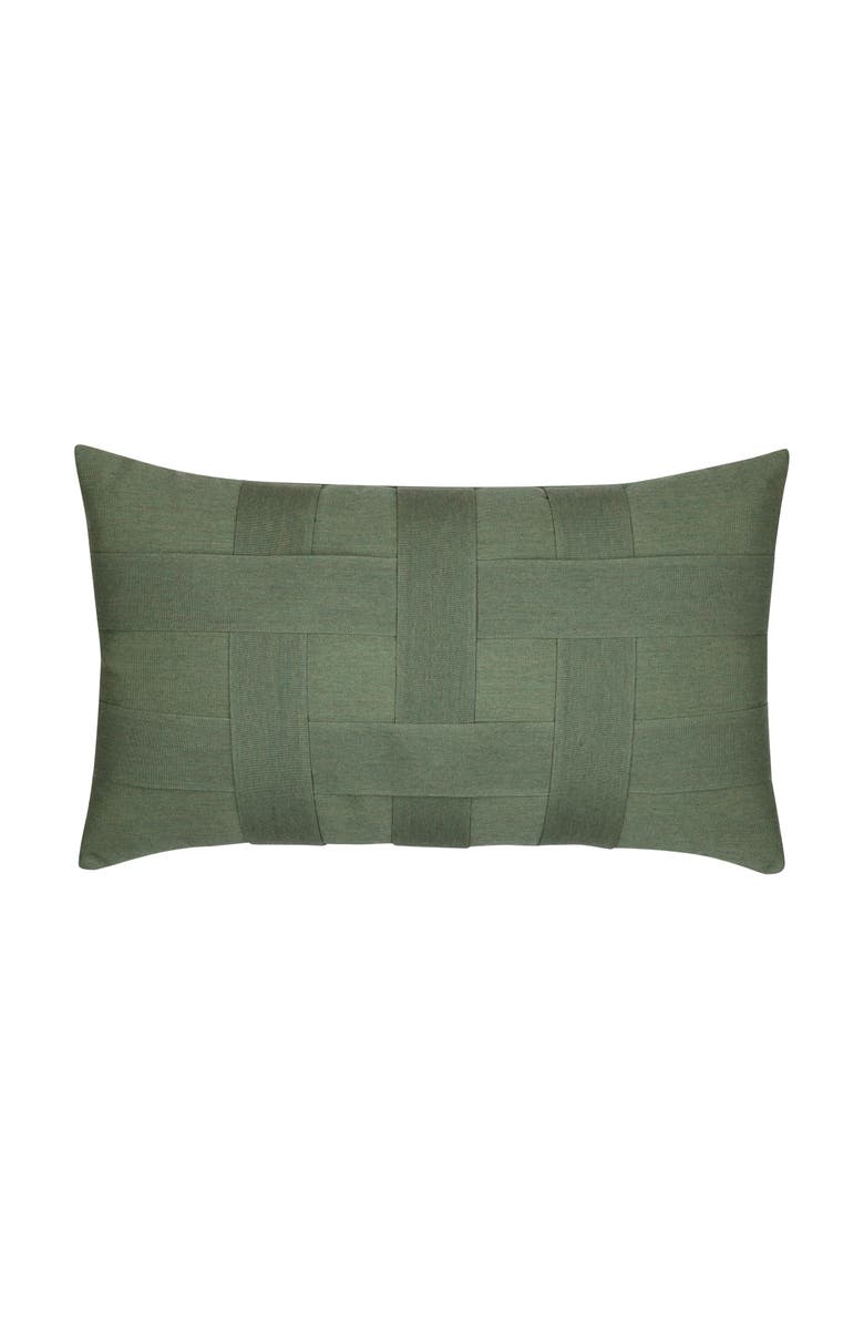Elaine Smith Basketweave Hand Woven Indoor & Outdoor Accent Pillow, Main, color, Fern