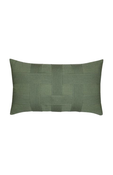 Basketweave Hand Woven Indoor 
Outdoor Accent Pillow
