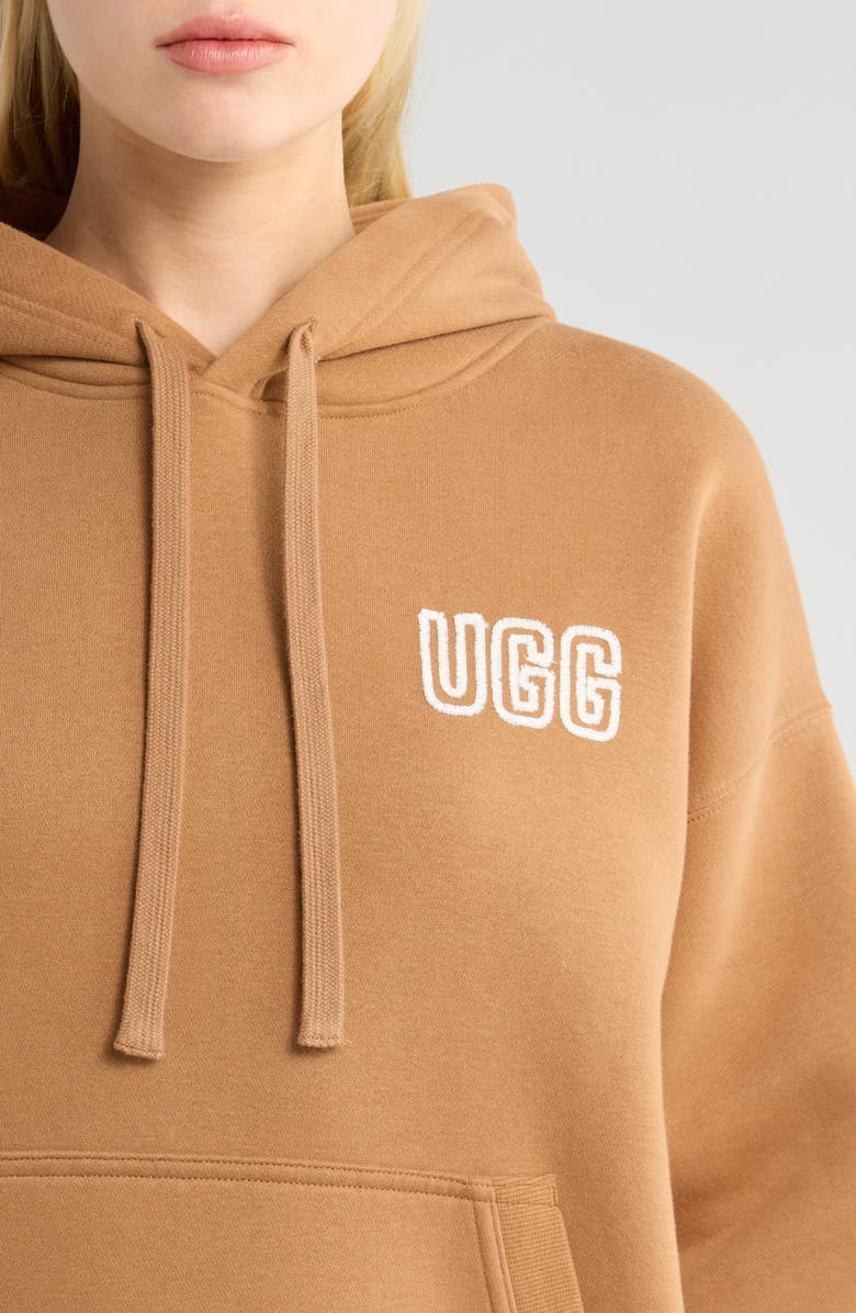 UGG<sup>®</sup> Logo Hoodie, Alternate, color, Chestnut