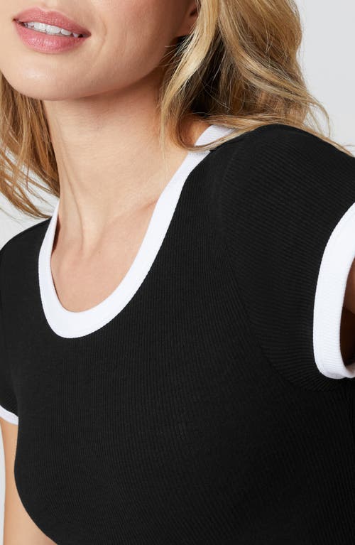 Florence By Mills Tipped Crewneck Rib T-shirt In Black