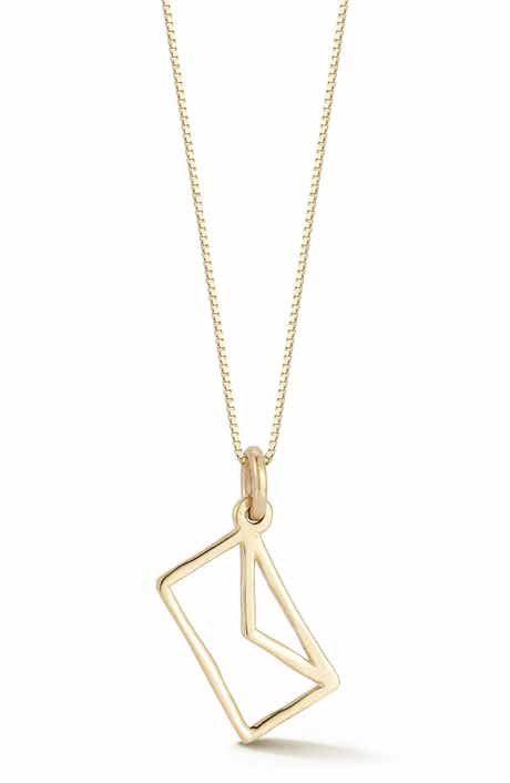 Ember Fine Jewelry 14K Gold Envelope Charm Pendant Necklace