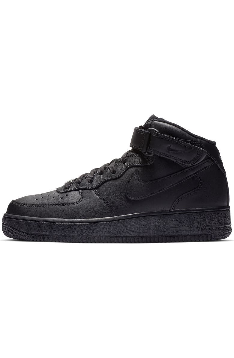 Nike Air Force 1 Mid '07 Sneaker, Alternate, color, Black/ Black