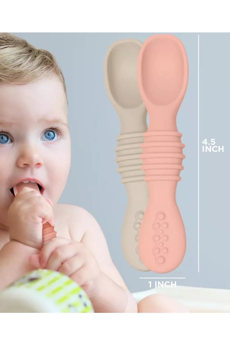 Baby Feeding Spoon Set 4-Piece, Alternate, color, French Beige