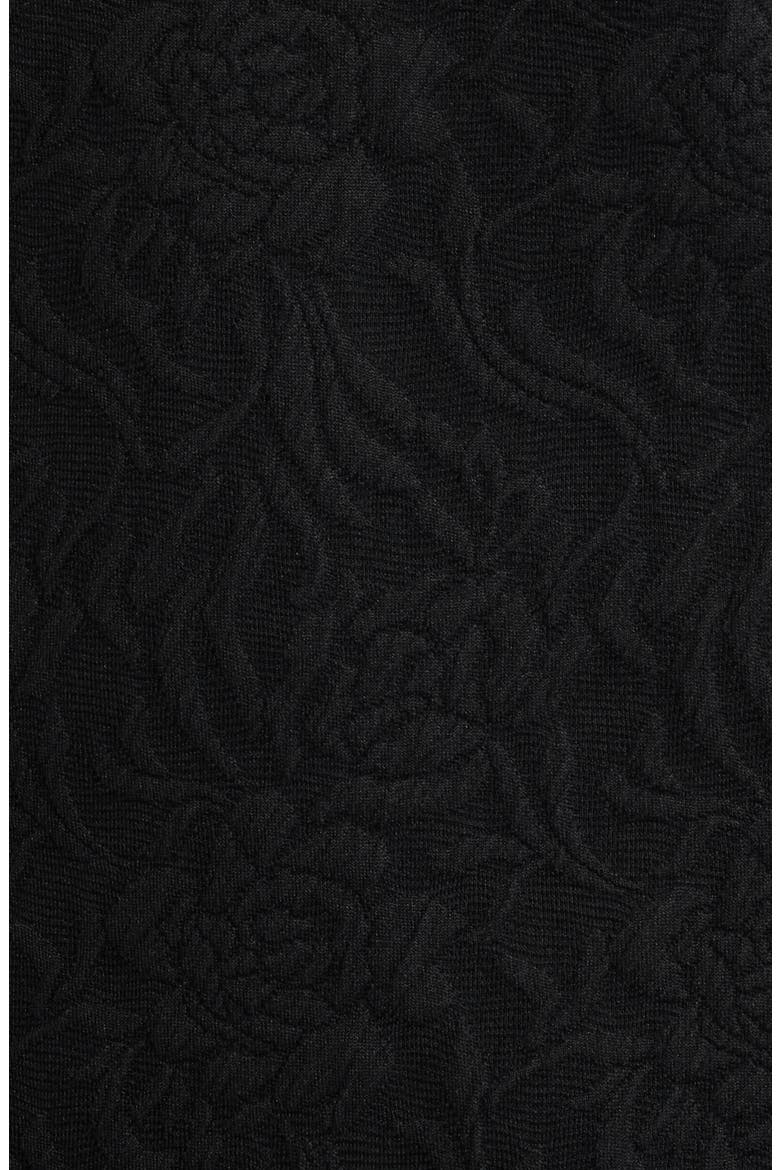 Bow Neck Faux Pearl Trim Sheath Dress, Alternate, color, BLACK