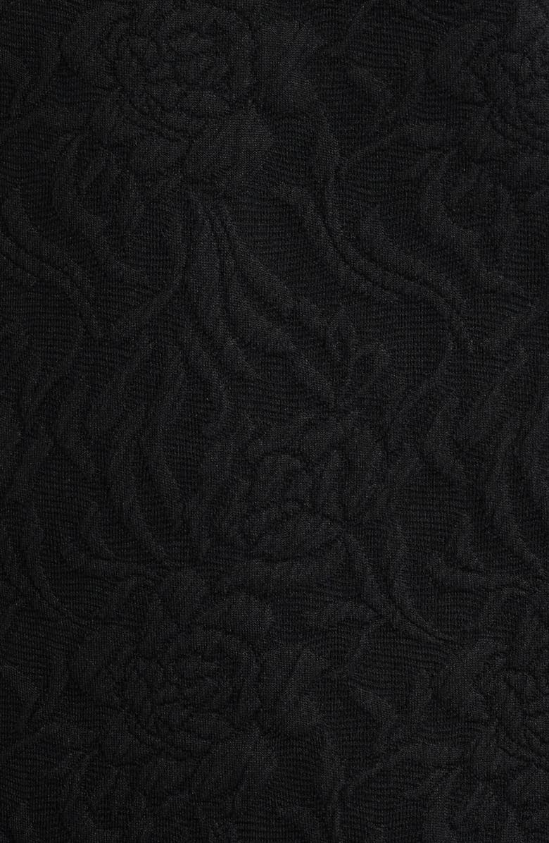 Julia Jordan Bow Neck Faux Pearl Trim Sheath Dress, Alternate, color, Black