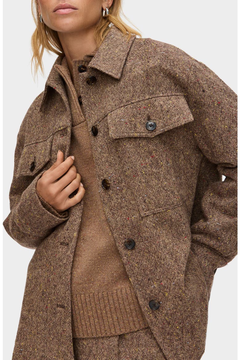Charlie Recycled Wool Blend Shirt Jacket, Alternate, color, BROWN