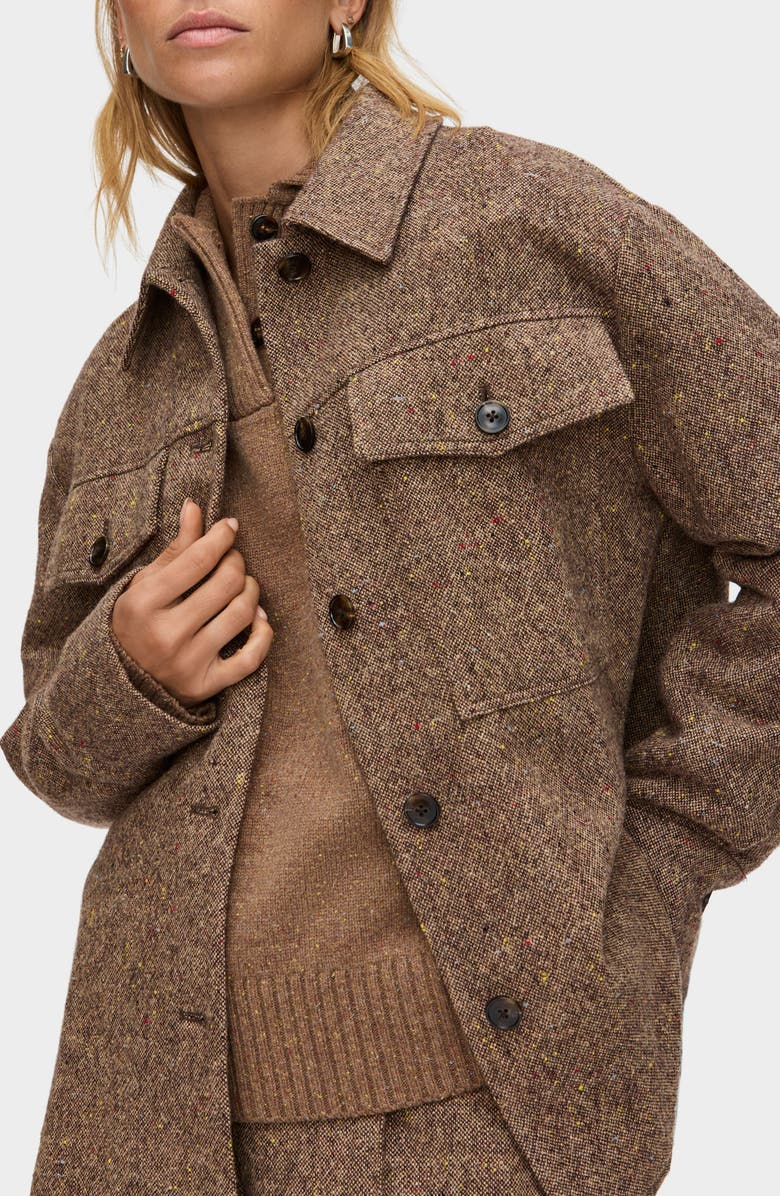 ALIGNE Charlie Recycled Wool Blend Shirt Jacket, Alternate, color, Brown