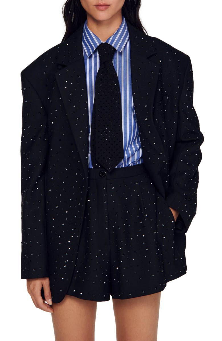 SANDRO Violine High Waist Shorts, Alternate, color, 