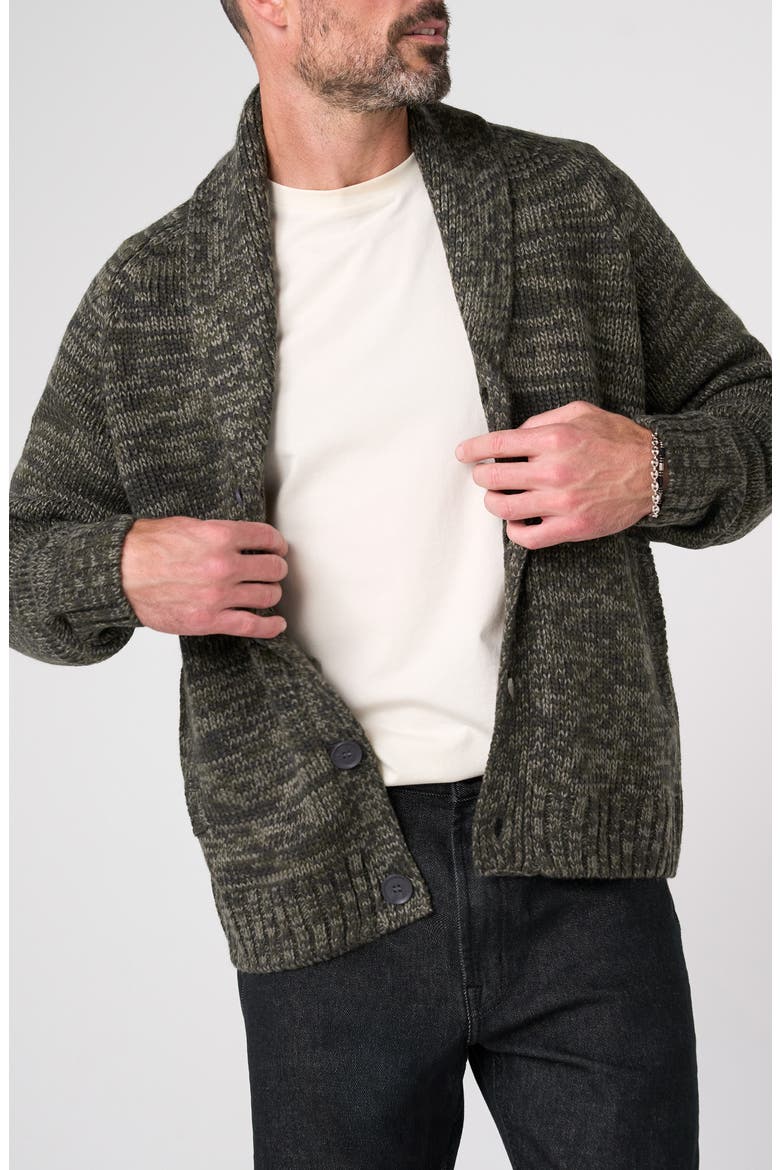 Marled Shawl Collar Cardigan, Main, color, GREY/ OLIVE