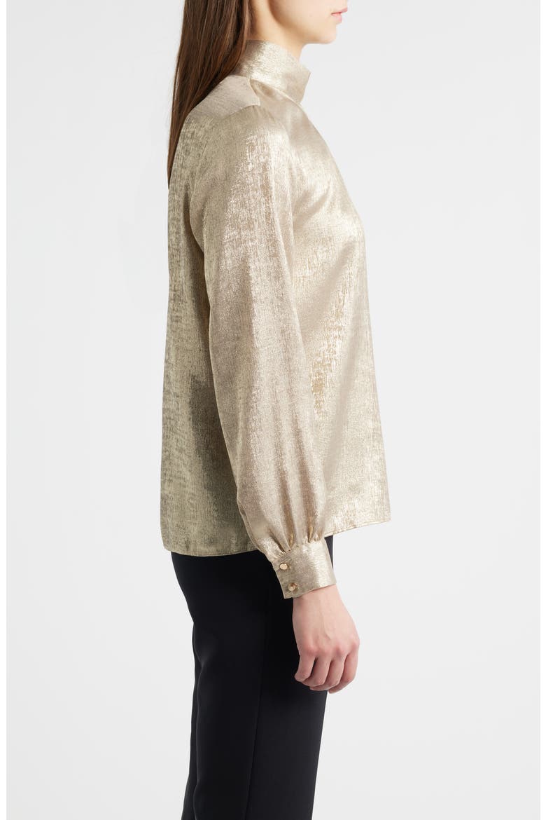 The Jaden Metallic Silk Blend Top, Alternate, color, METALLIC GOLD
