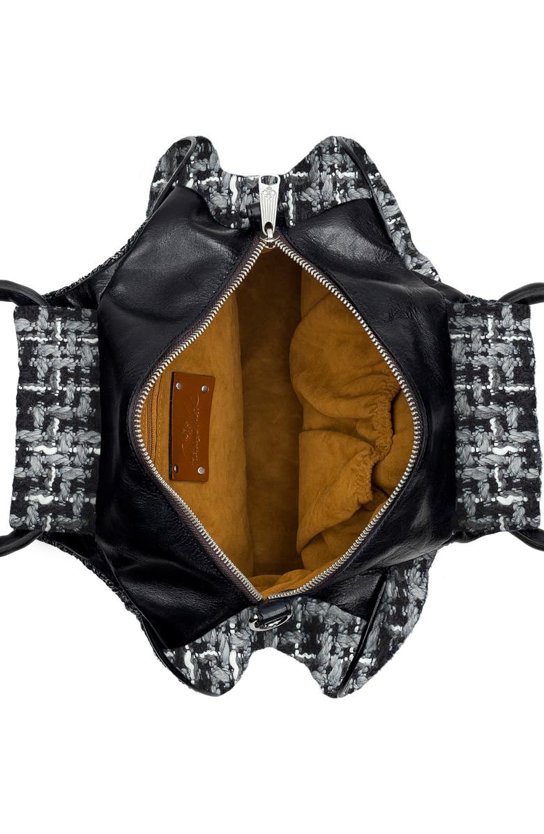Patricia Nash Linley Tweed Bucket Bag, Alternate, color, Black