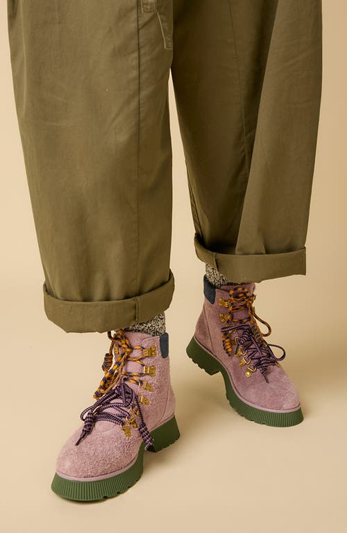 Charlotte Stone Tyler Lace-up Lug Sole Boot In Multi