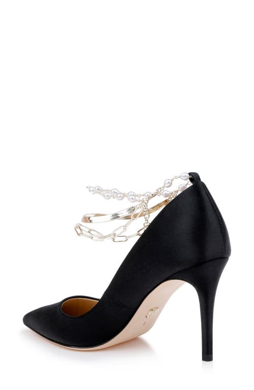 Badgley Mischka Collection Verna Chain Ankle Strap Pointed Toe Pump In Black