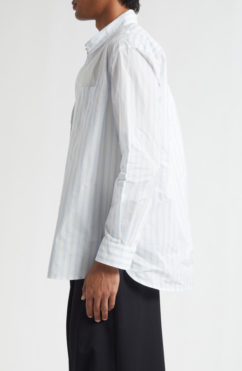 Simone Rocha Easy Stripe Button-Up Shirt, Alternate, color, White/ Blue