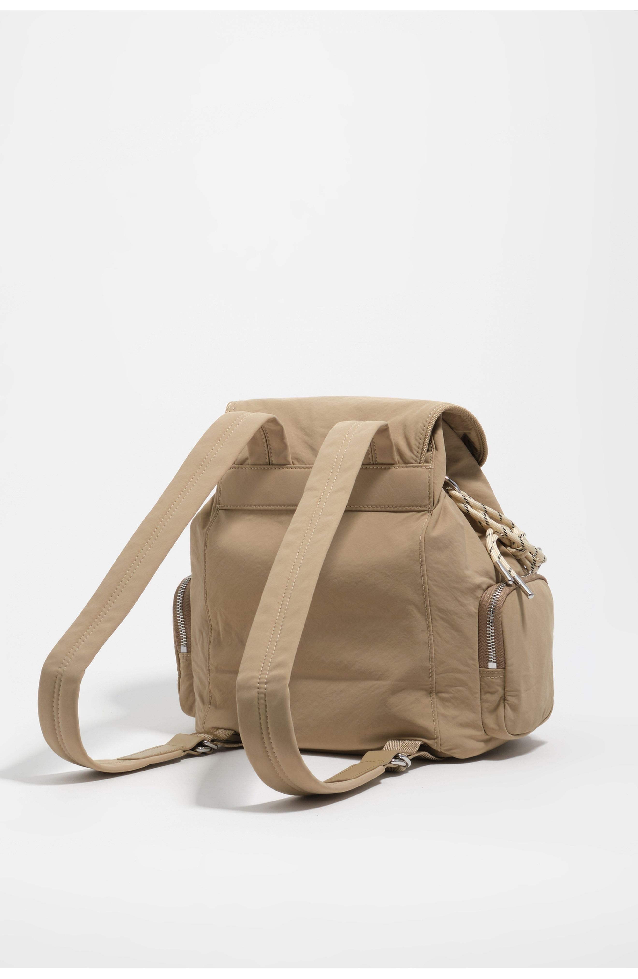 Nylon Multi-Pocket Backpack, Alternate, color, NOUGAT