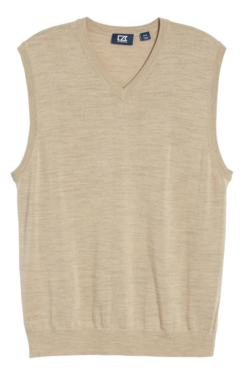 Cutter & Buck Douglas Merino Wool Blend V-Neck Sweater Vest, Alternate, color,