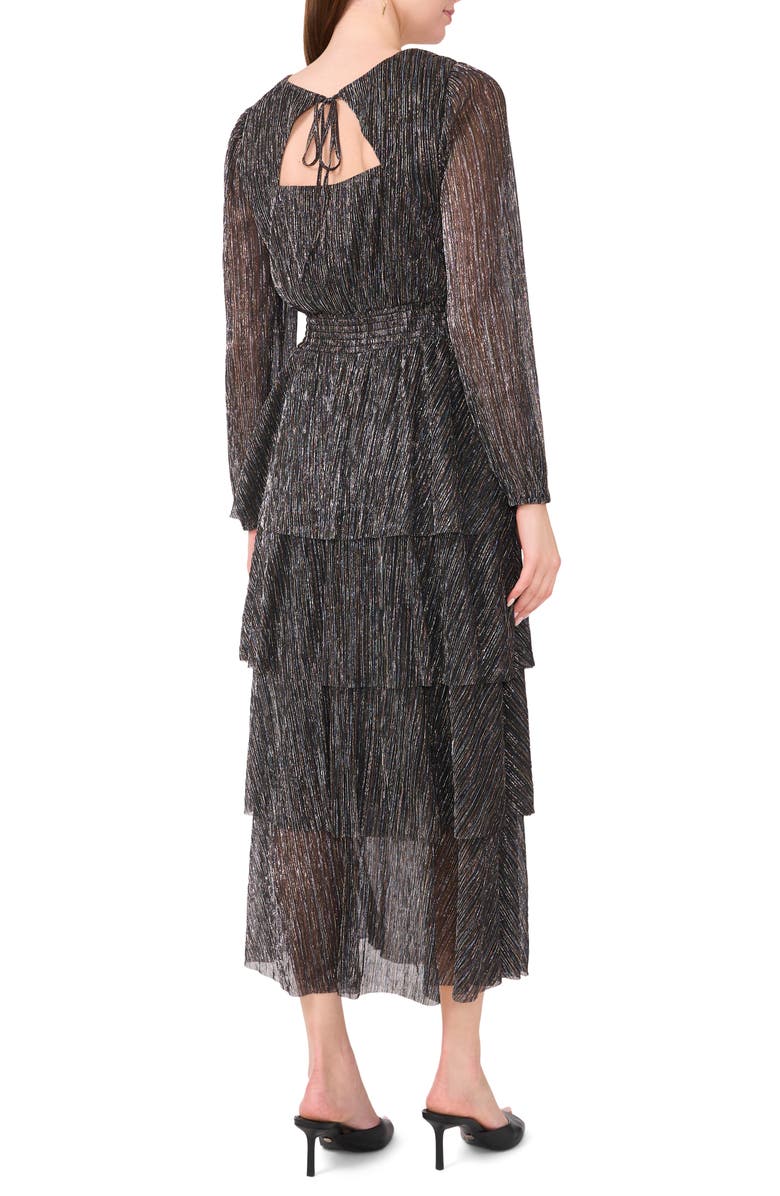Halogen Metallic Pliss Tiered Long Sleeve Dress | Nordstromrack Halogen Metallic Pliss Tiered Long Sleeve Dress | Nordstromrack