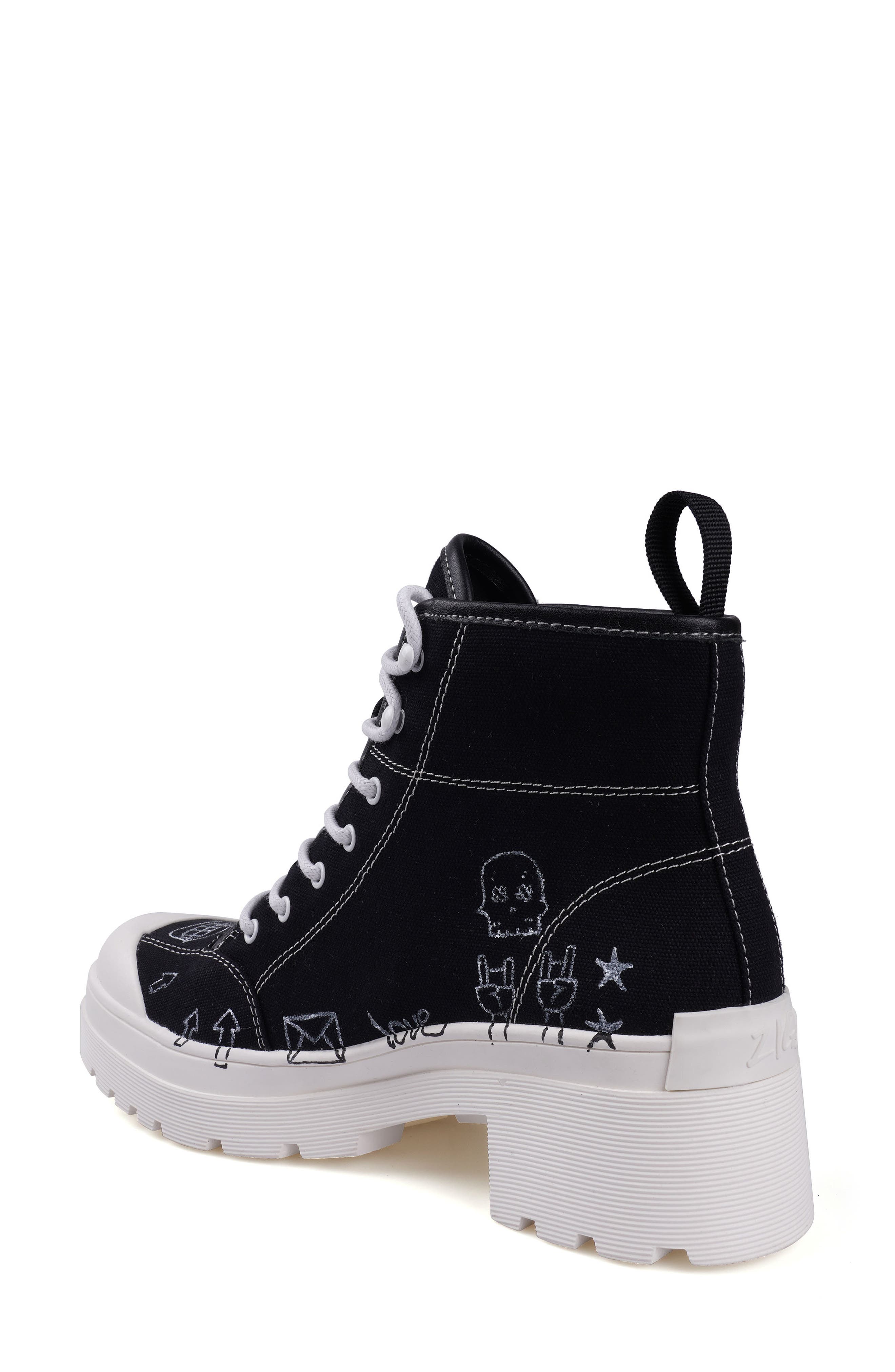 ZIGI Belisa Platform High Top Sneaker, Alternate, color, Black Canvas