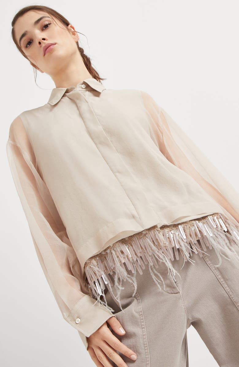 Brunello Cucinelli Dazzling Embroidery shirt, Alternate, color, 