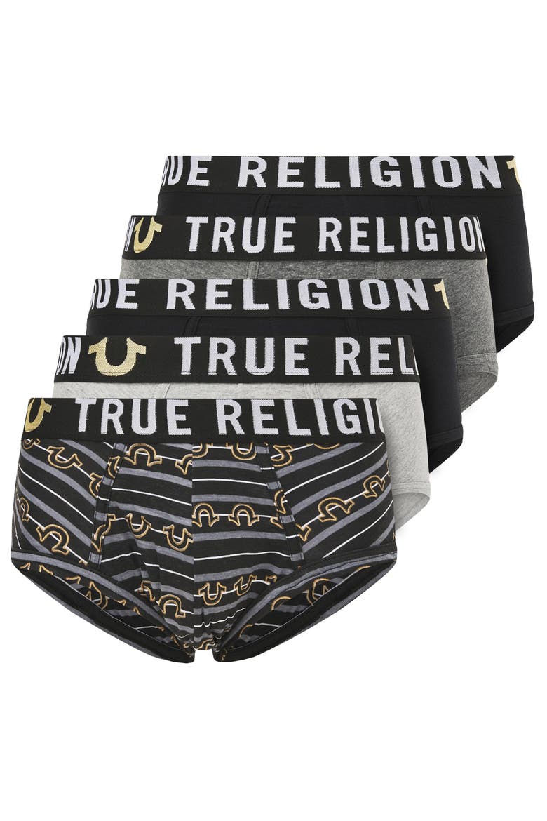 Briefs Soft Cotton Underwear Pack of 5, Main, color, blk,grey,charcoal,horseshoe