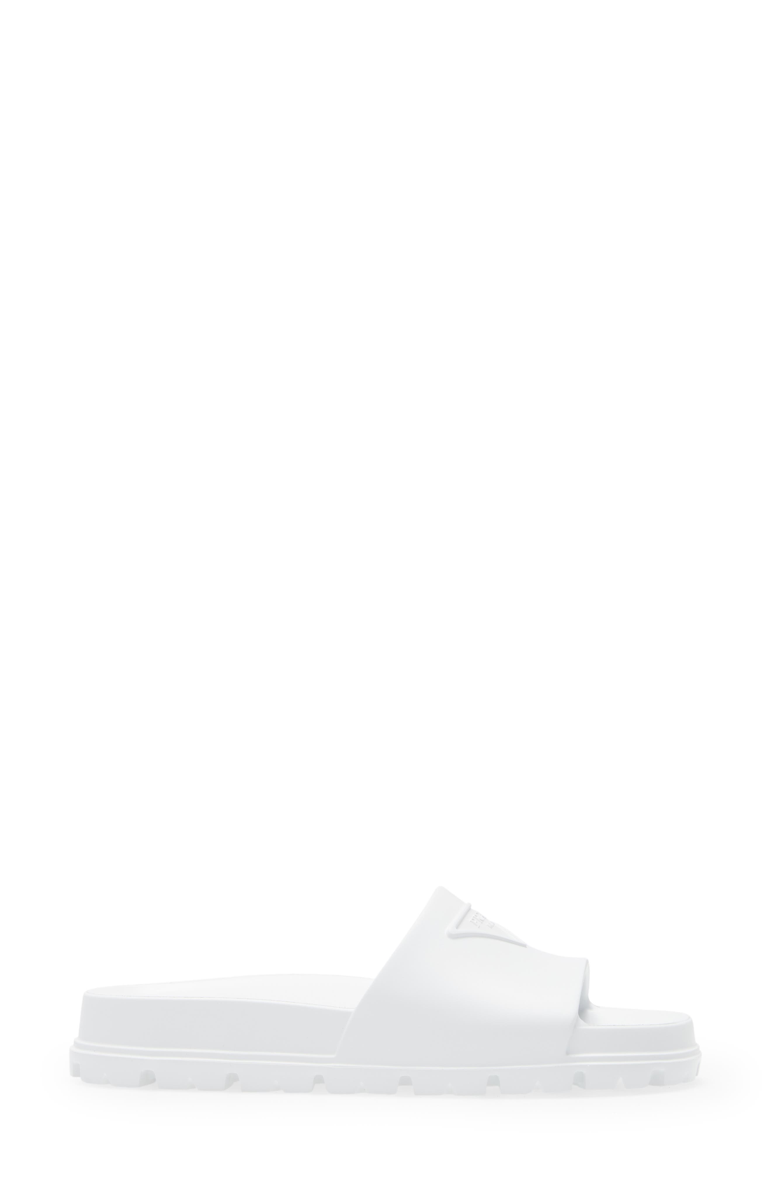 Prada Logo Slide Sandal, Alternate, color, 