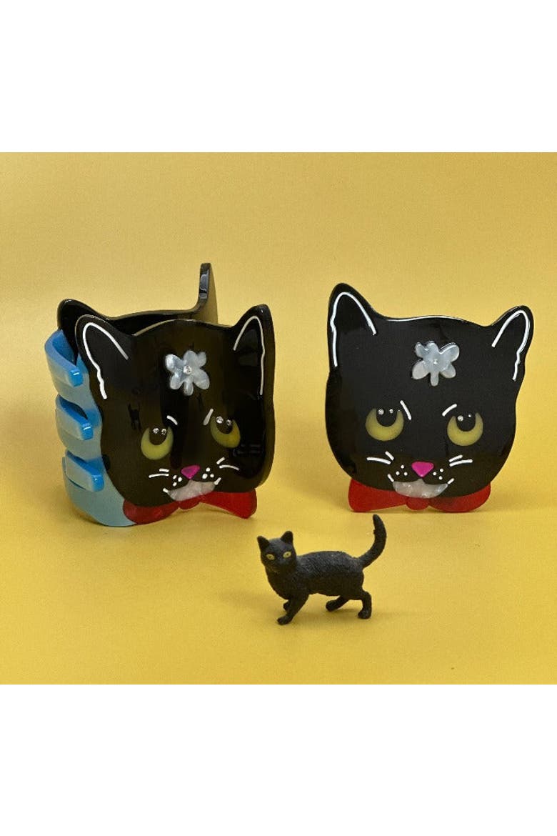 Naoko Cat Hair Claw, Alternate, color, Black