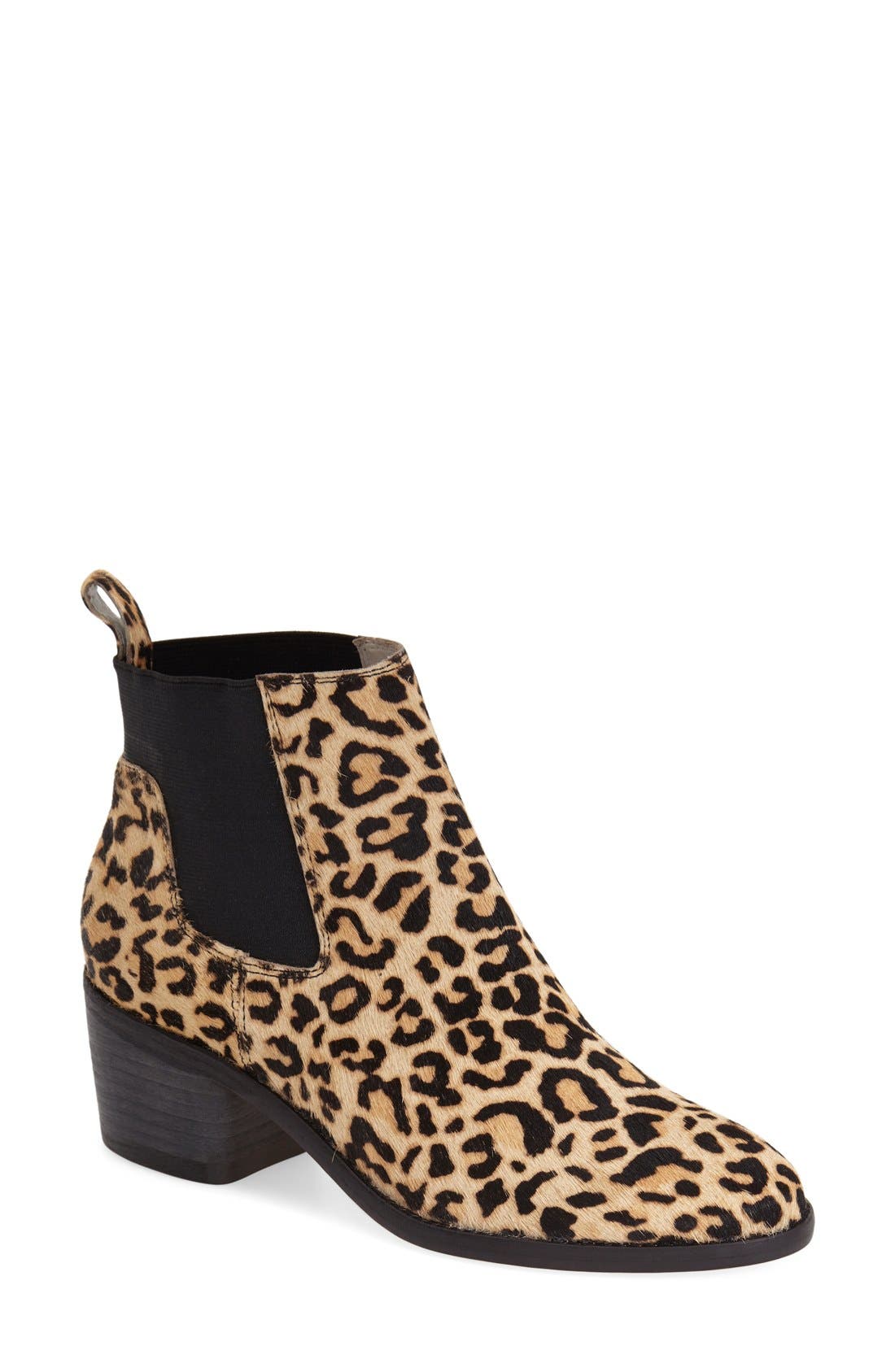 'Baez' Chelsea Bootie, Main, color, CHEETAH CALF HAIR