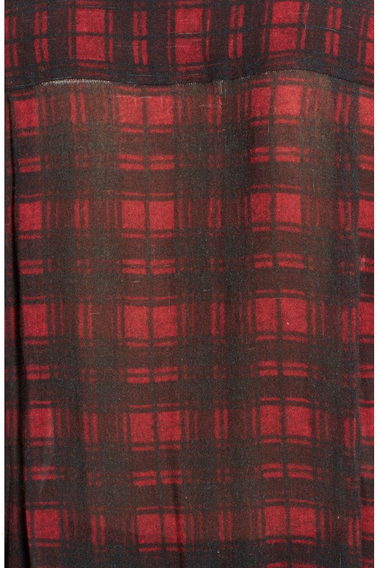 Plaid Print Cotton & Silk Shirt, Alternate, color, RED