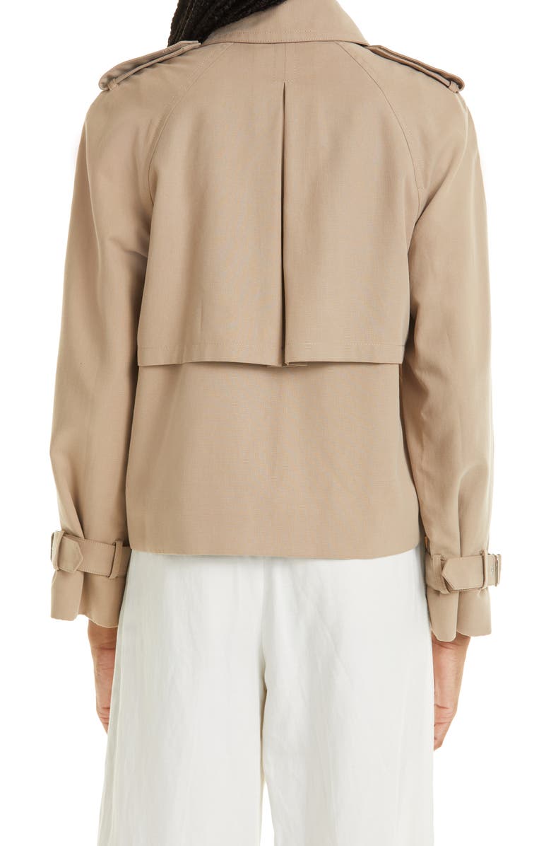 Club Monaco Soft Crop Trench Coat, Alternate, color, Dune