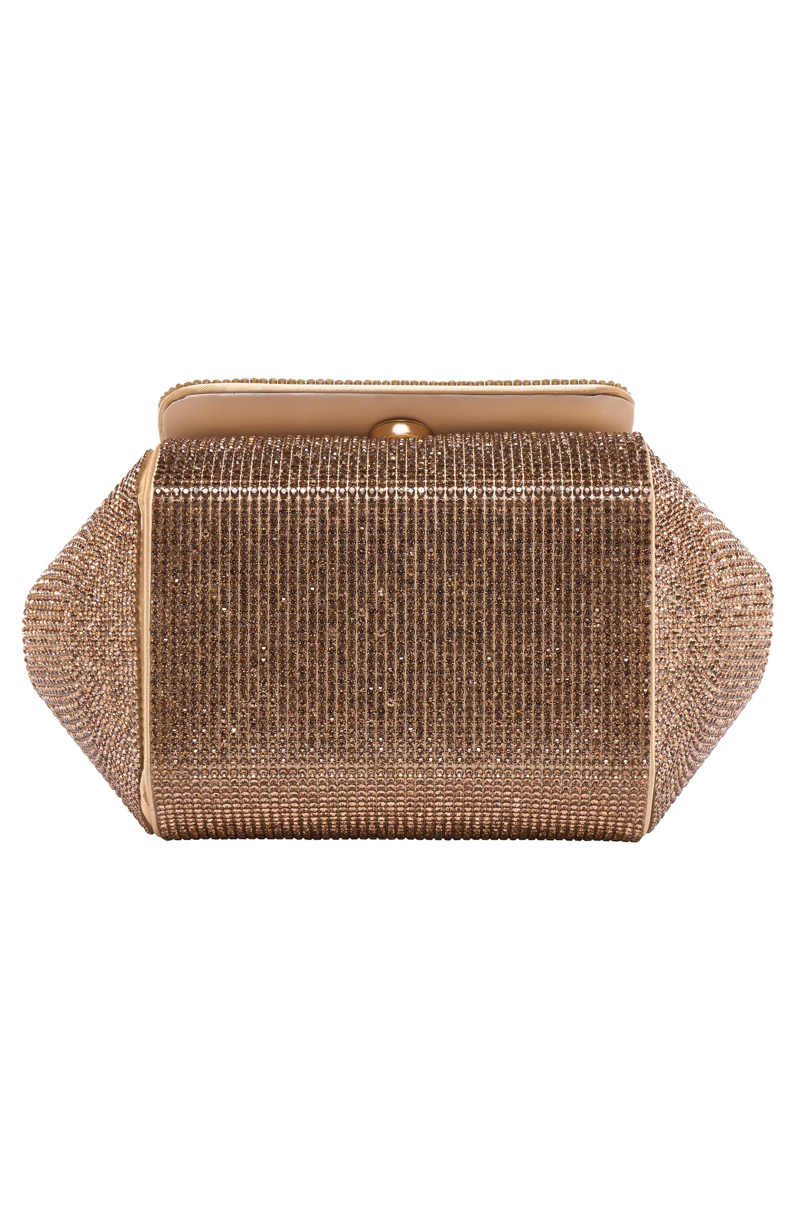 Architectural Rhinestone Evening Bag, Alternate, color, GOLD