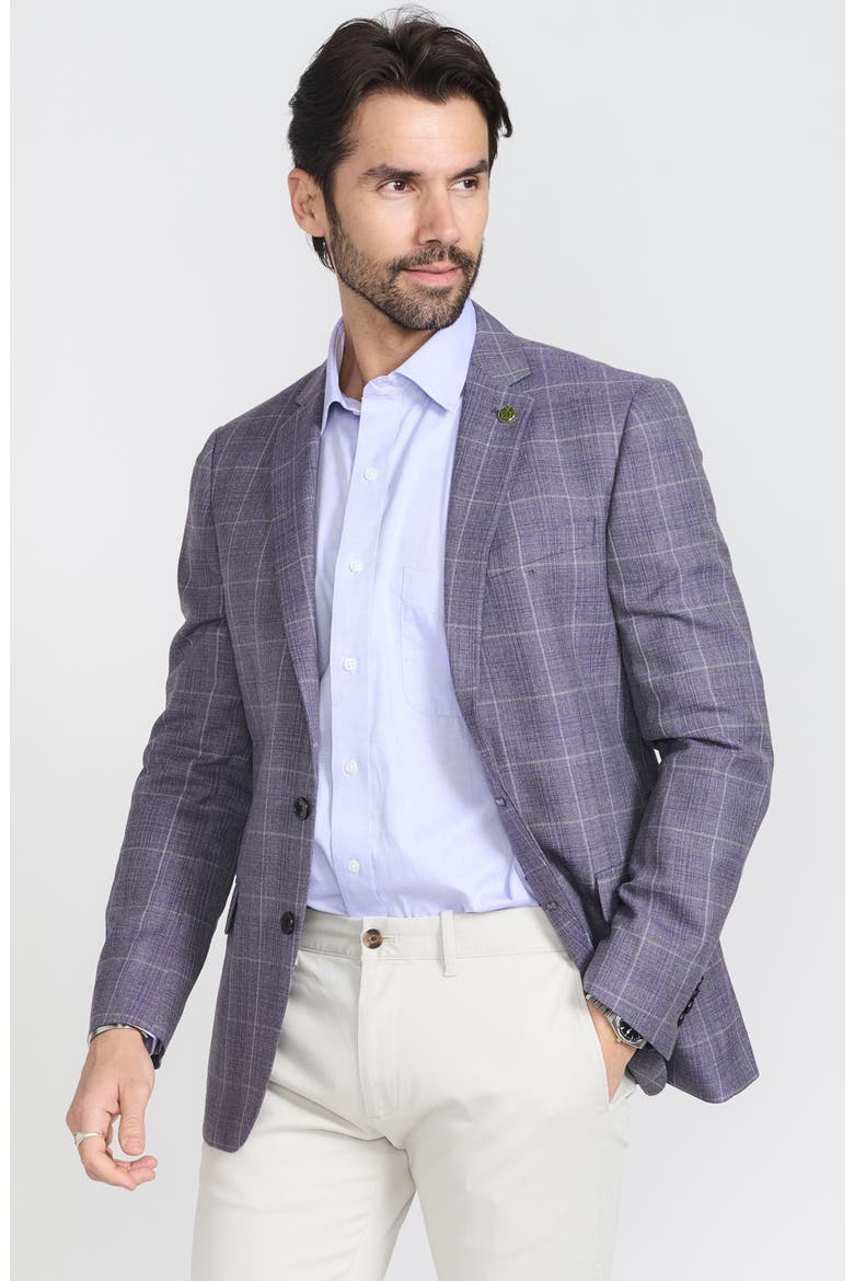 Lavender Plaid Wool Blend Sport Coat, Alternate, color, LAVENDER
