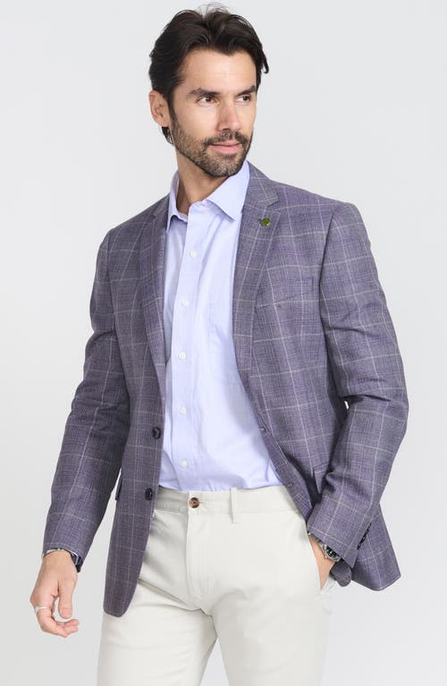Cricketeer Grey Plaid Wool Blend Blazer In Lavender