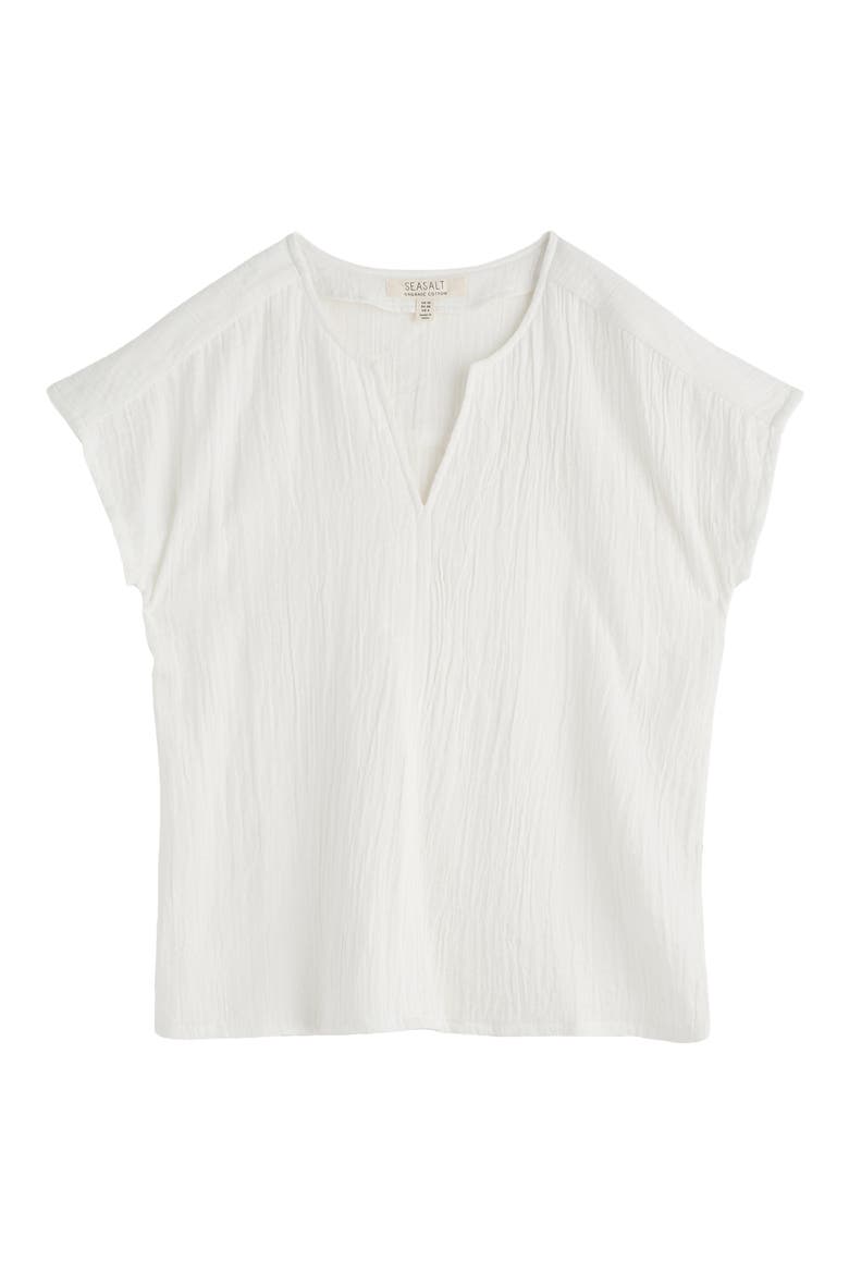 Landscape Organic Cotton Gauze Top, Alternate, color, CHALK