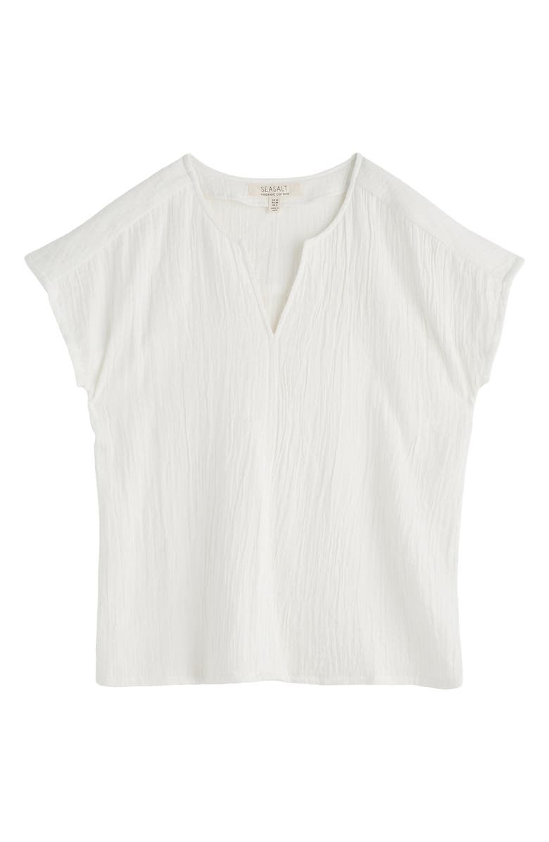 Seasalt Cornwall Landscape Organic Cotton Gauze Top, Alternate, color, Chalk