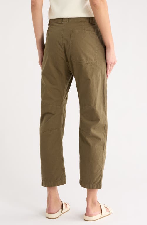 Rag & Bone Leyton Crop Cotton Work Pants In Green