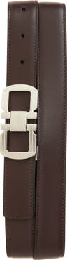 FERRAGAMO Double Gancio Leather Belt