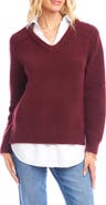Karen Kane Mixed Media Layered Sweater