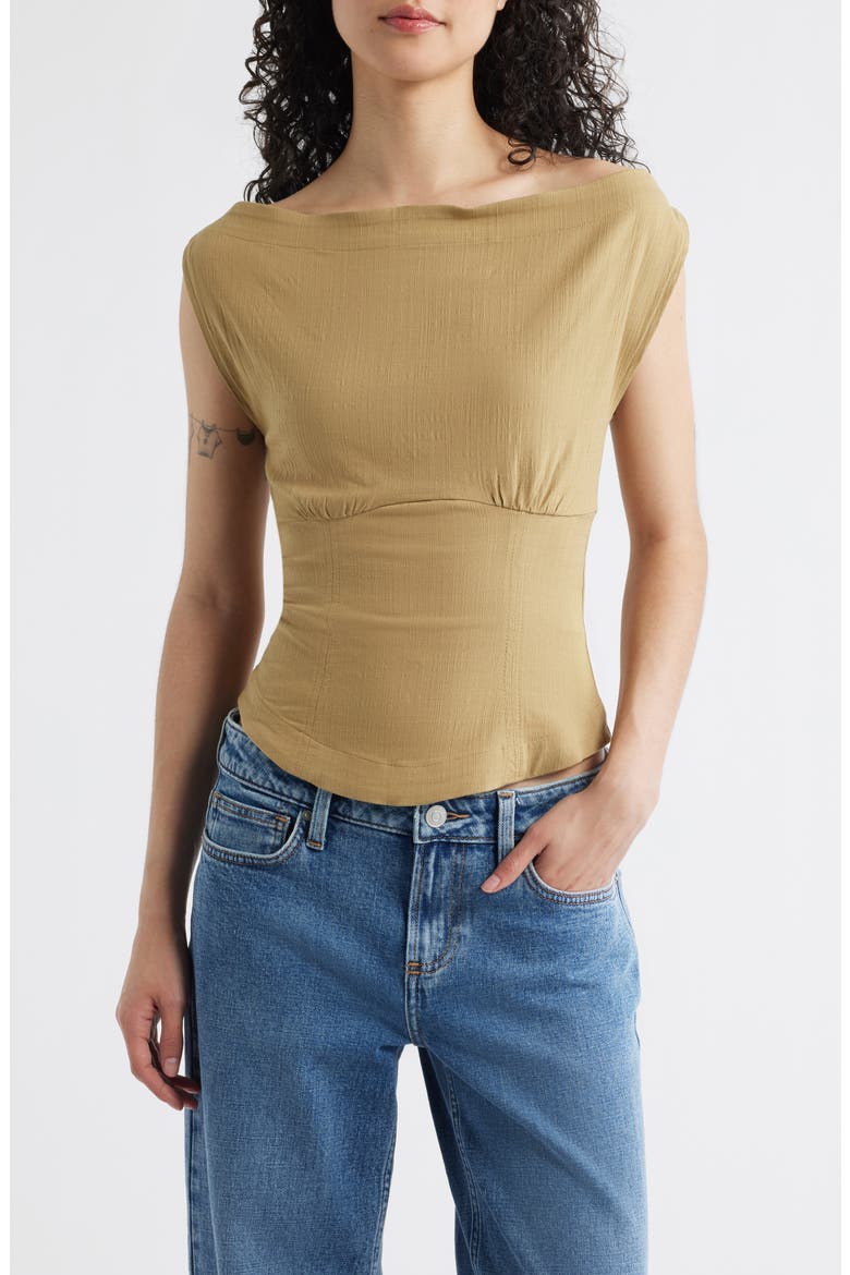 Harper Off the Shoulder Top, Main, color, DILL SEED