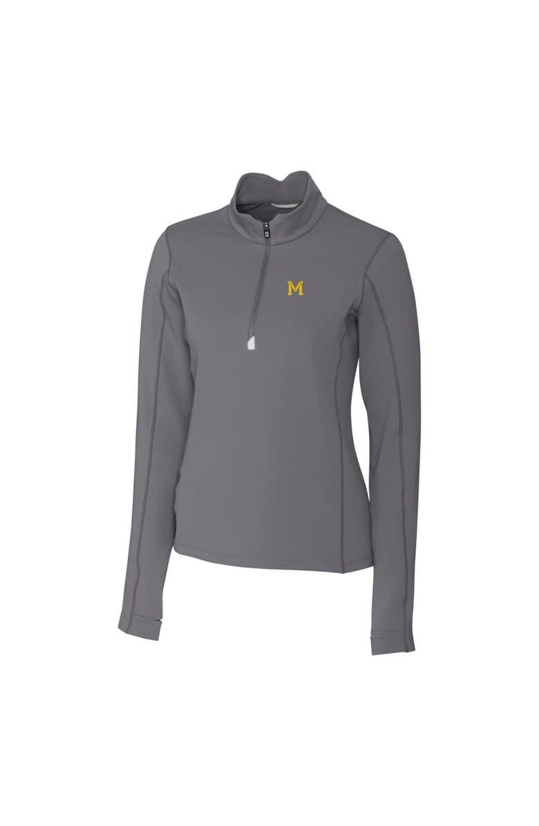 Cutter & Buck Women's Cutter & Buck Steel Michigan Wolverines Traverse Stretch Quarter-Zip Pullover Top, Alternate, color,