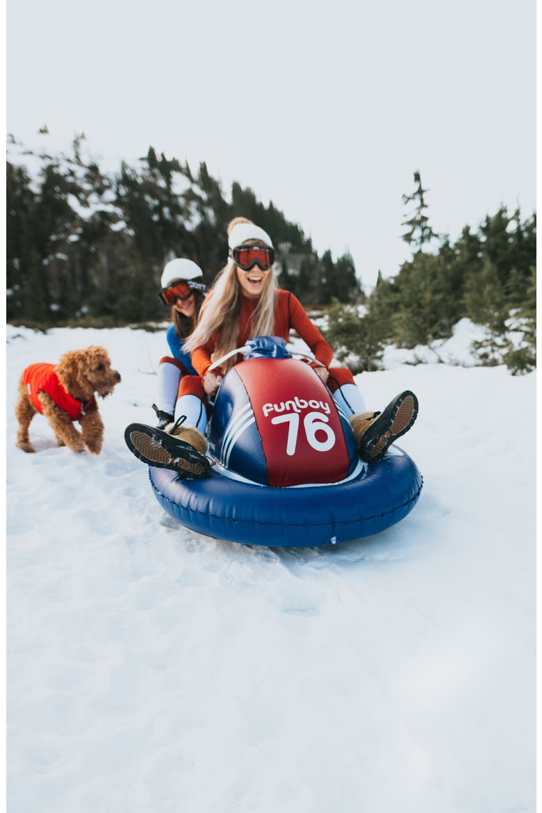 French Flyer Snowmobile Sled, Alternate, color, BLUE