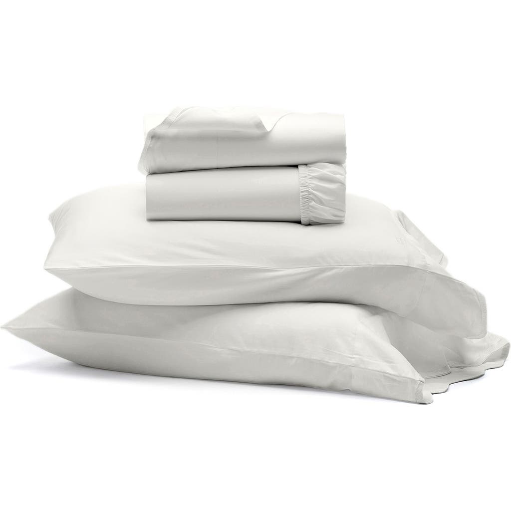 Boll & Branch Signature Curved Edge Organic Cotton Sheet Set In White/white