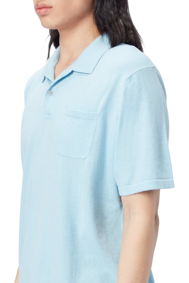Men's Cotton Silk Cashmere Blend Polo Shirt, Alternate, color, aquamarine
